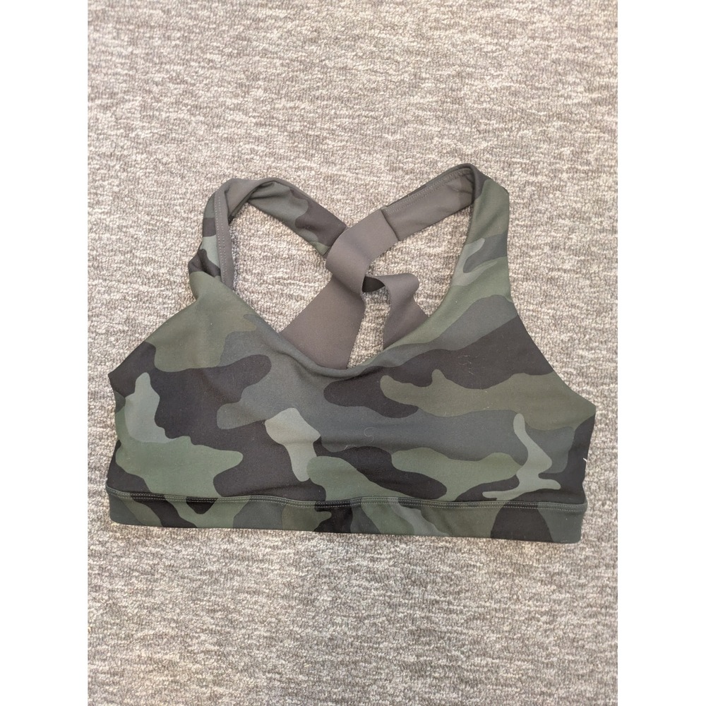 Old Navy Sports Bra Women's S‎ Green Camouflage Go-Dry Racerback Active